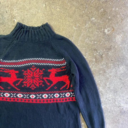 Black Christmas Chaps Knit Jumper - M