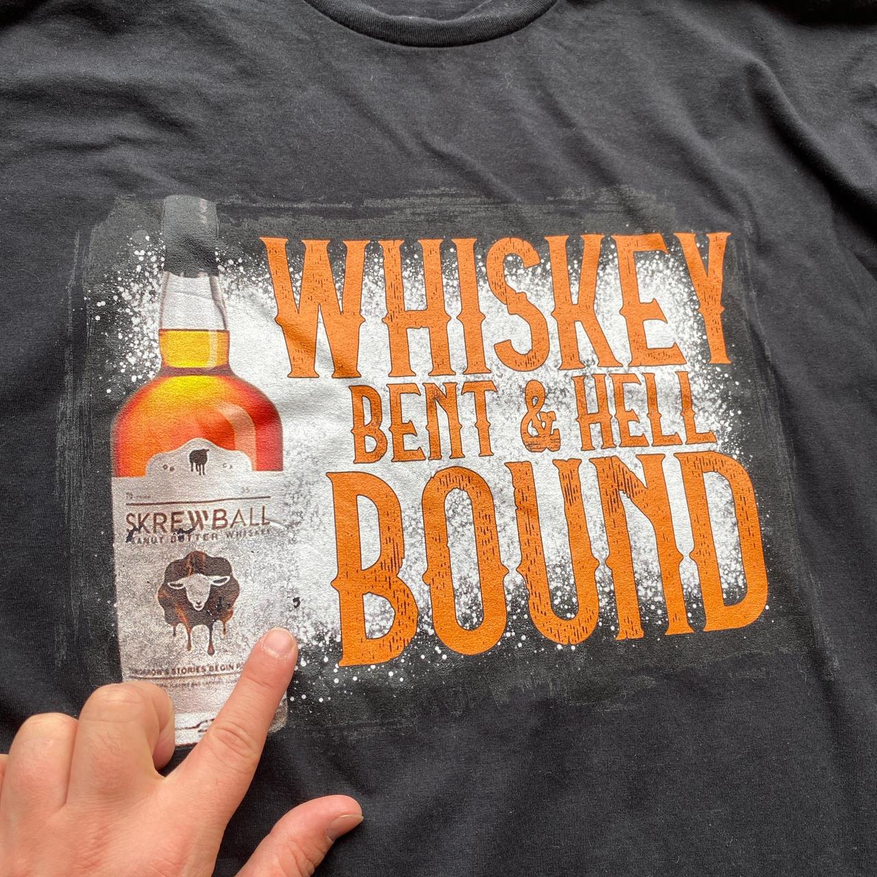Black graphic tee with Whiskey print - XXL