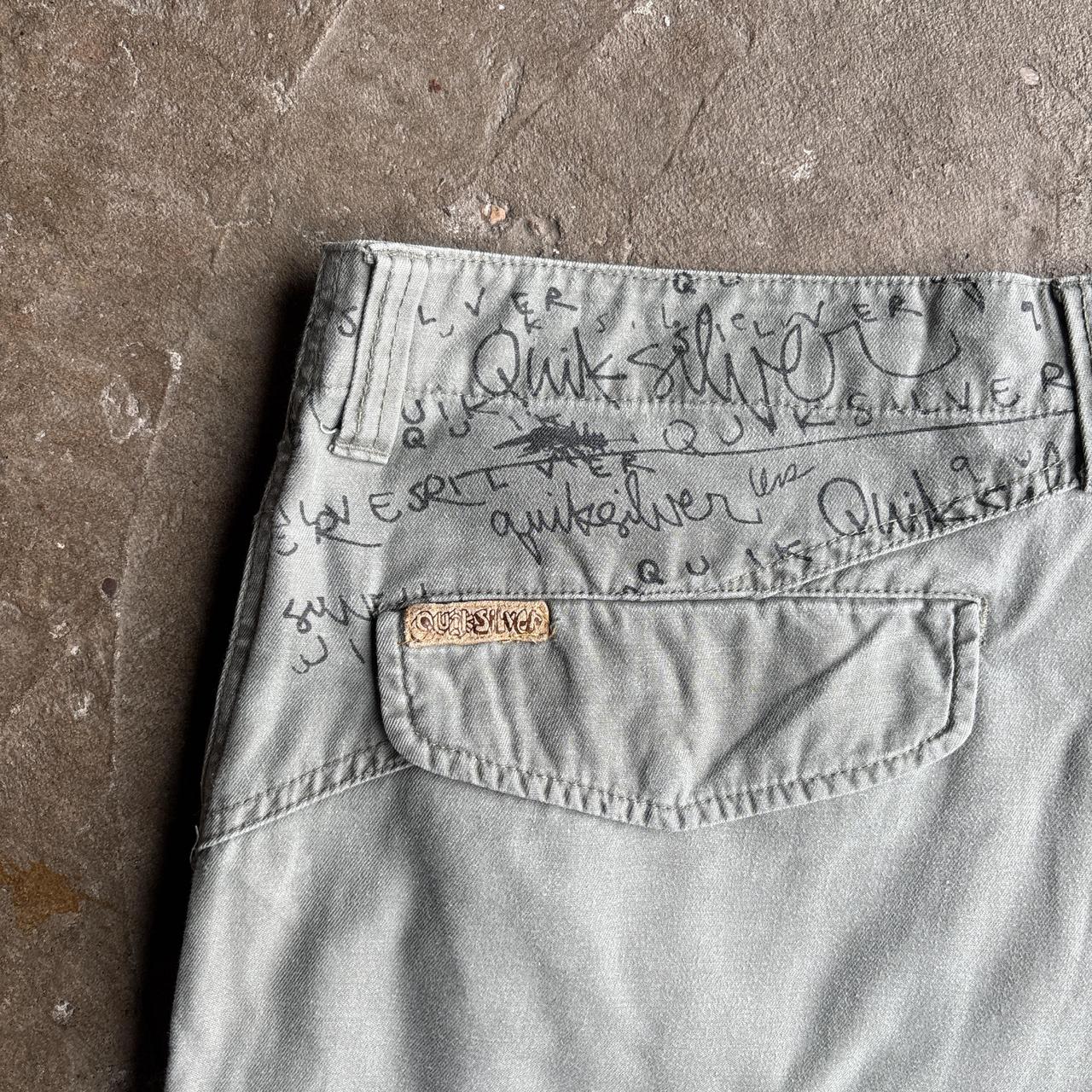 Green Quiksilver Graphic Y2K Cargo Shorts