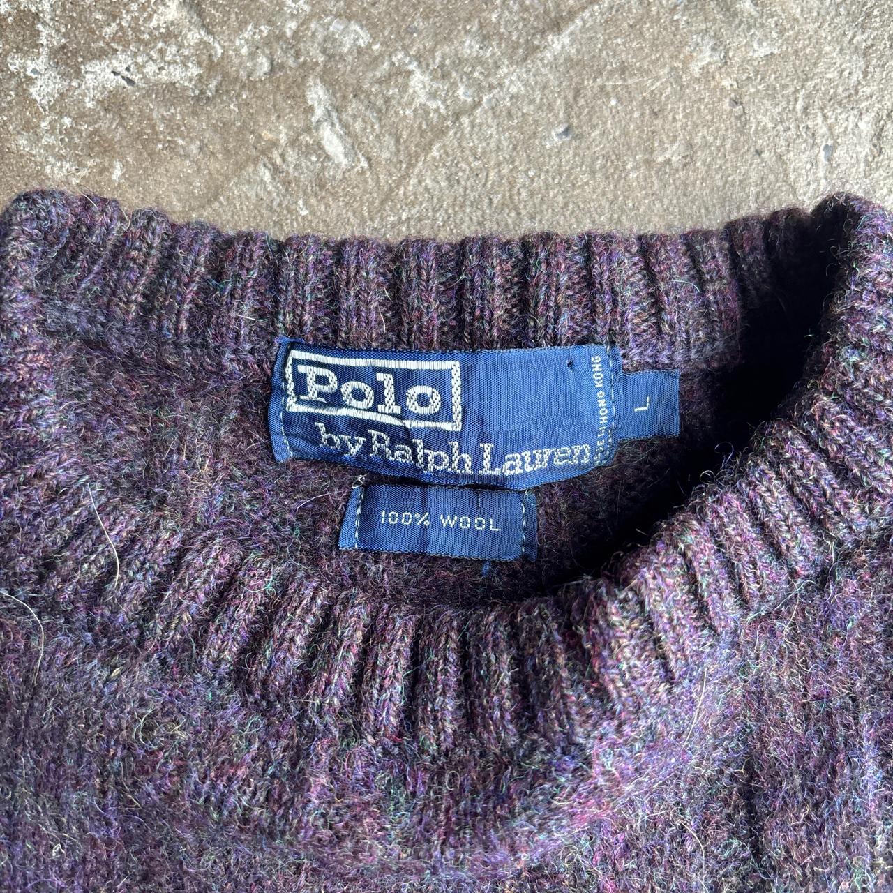 Purple Polo Ralph Lauren Wool Jumper - L