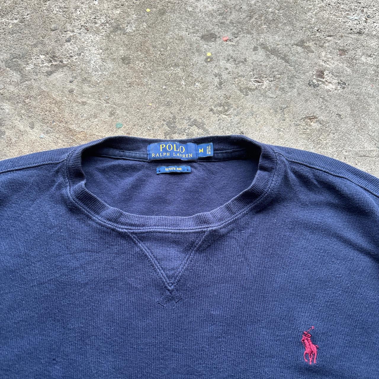 Navy Polo Ralph Lauren sweatshirt with red pony logo