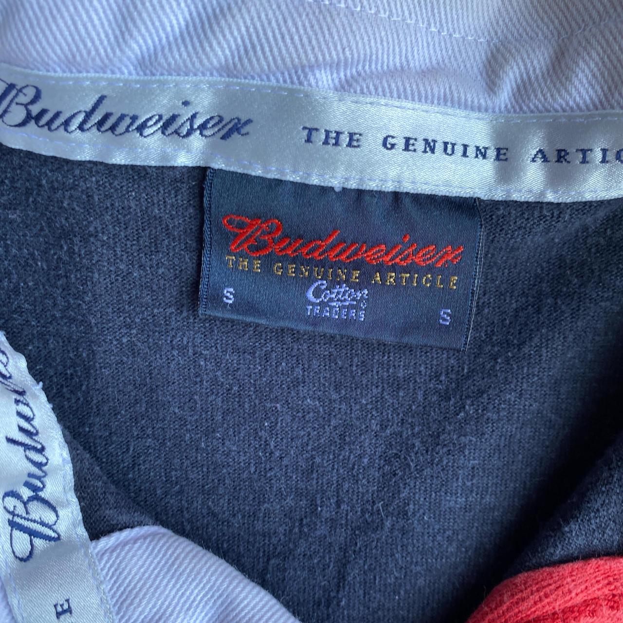 Navy & Red Cotton Traders Budweiser Rugby Shirt