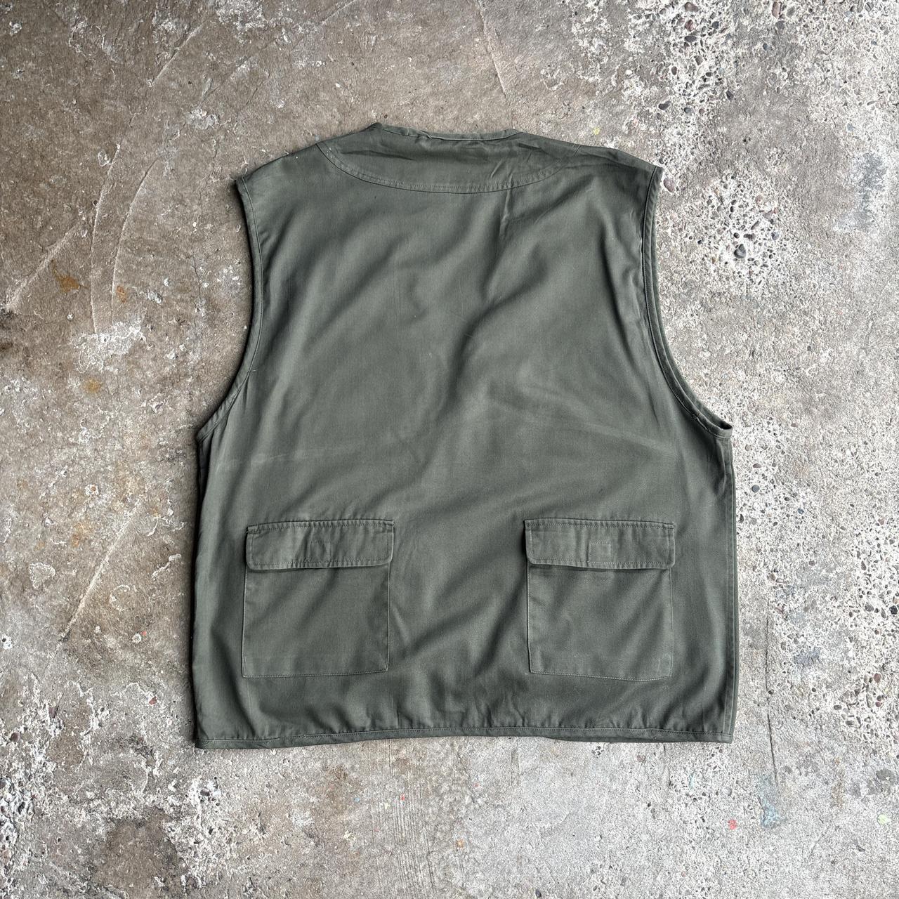 Khaki Green Technical Vest Jacket - XL