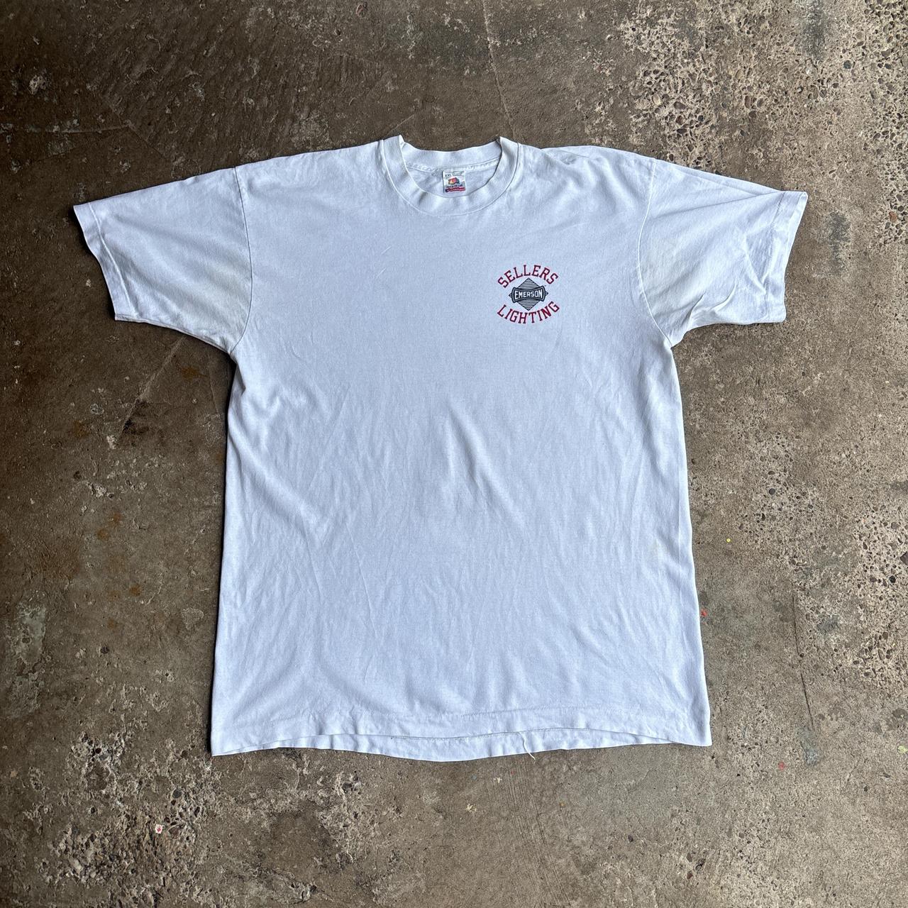 Vintage White Single Stitch Graphic T-Shirt - 2XL