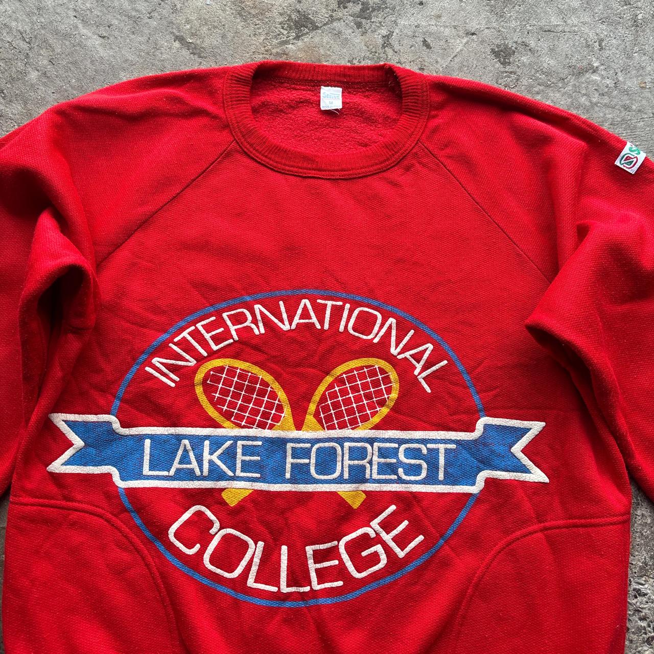 90s red sweatshirt with tennis print