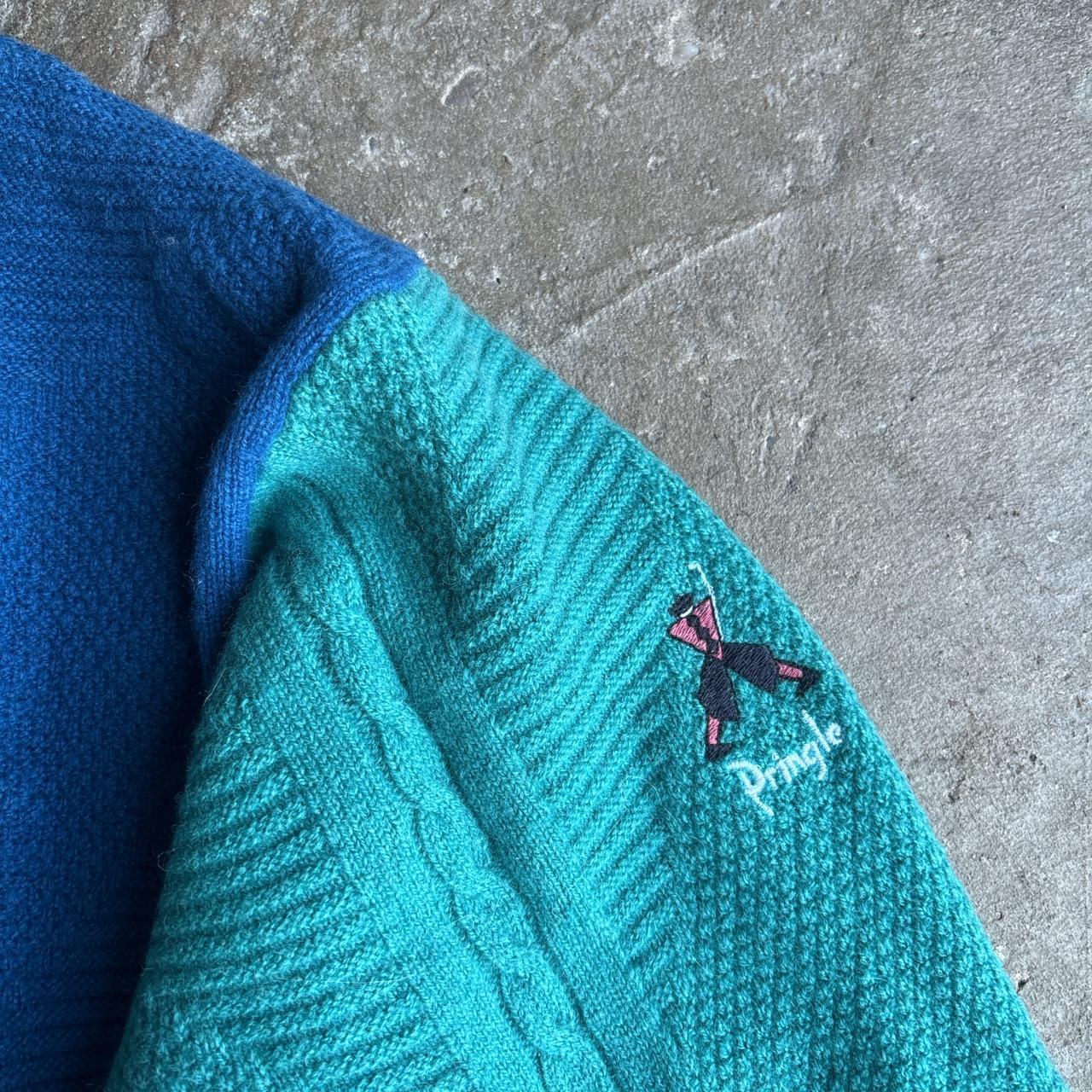 Green V-Neck Knitted Pringle Jumper