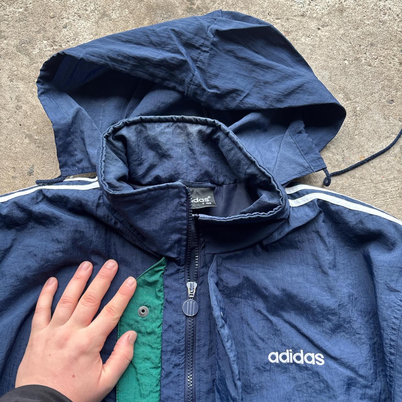 90s Adidas vintage blue and white jacket