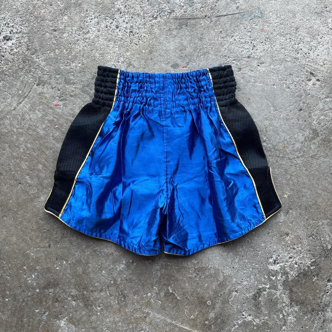 Black and blue Muay Thai boxing shorts - M