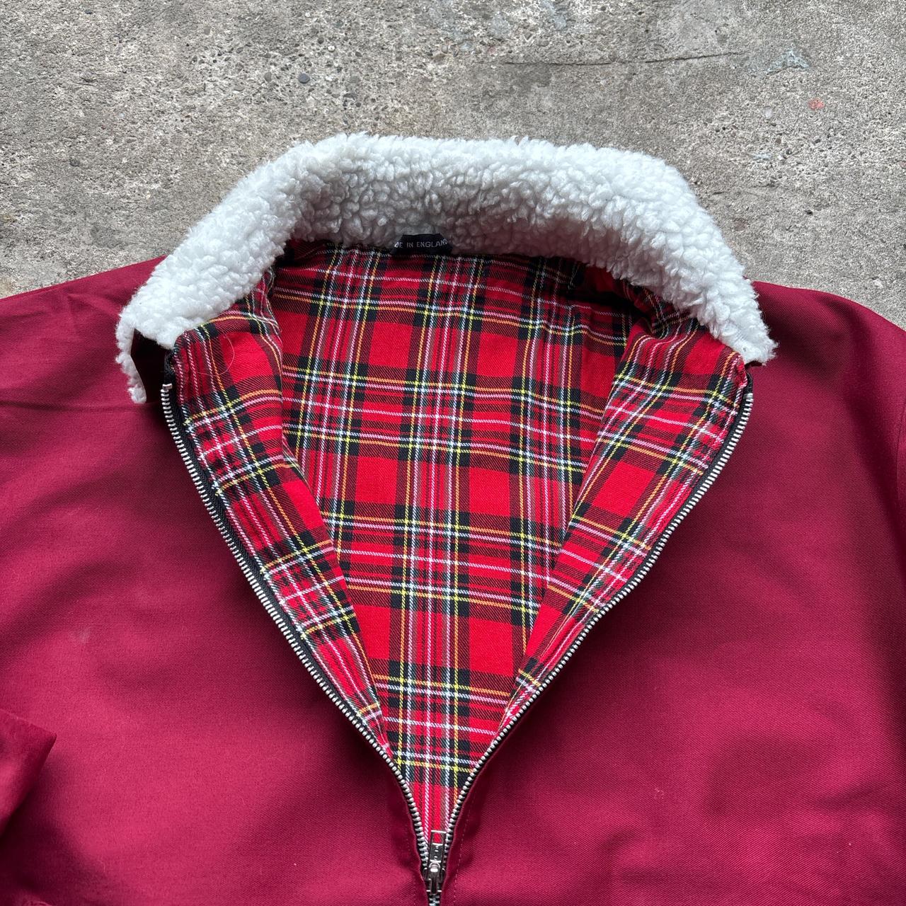 Vintage Burgundy Harrington Jacket with Sherpa collar