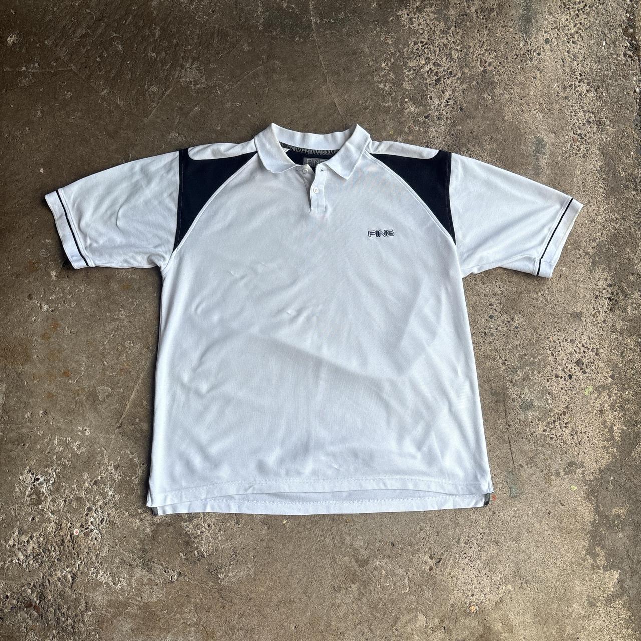 White & Black PING Golf Polo Shirt - XL