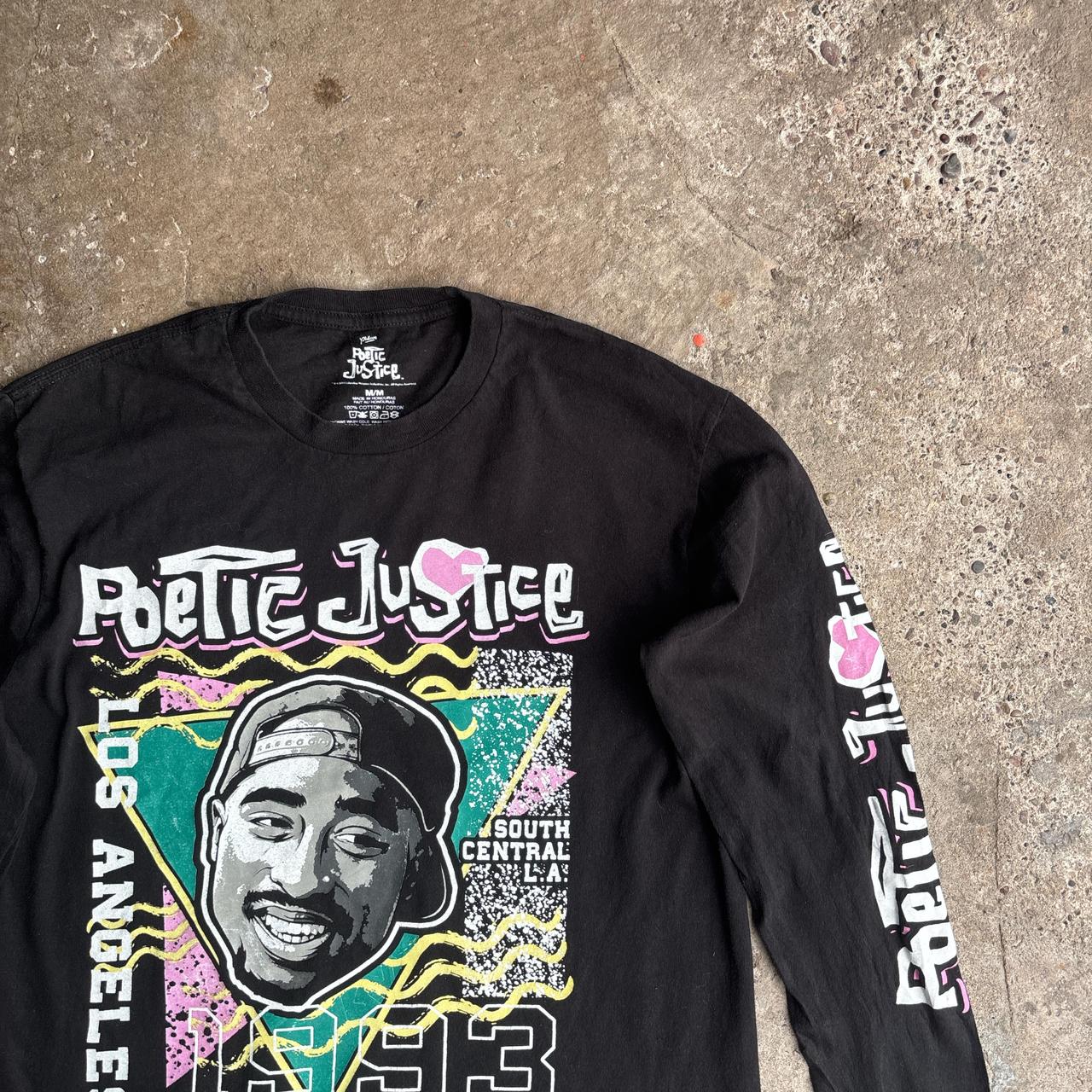 Black Long-Sleeve Tupac Shakur Graphic T-Shirt - M