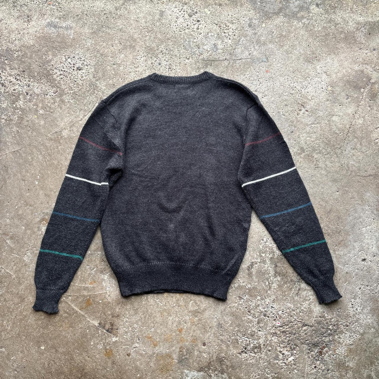 Grey vintage Argyle pattern knitted sweater