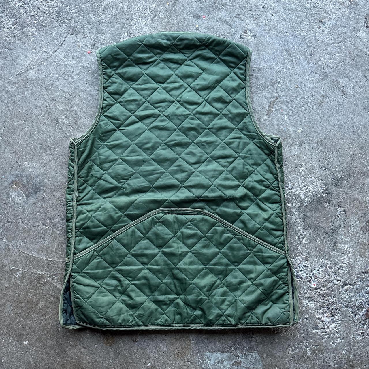 Vintage Green Ganton quilted Riding / hunting puffer gilet