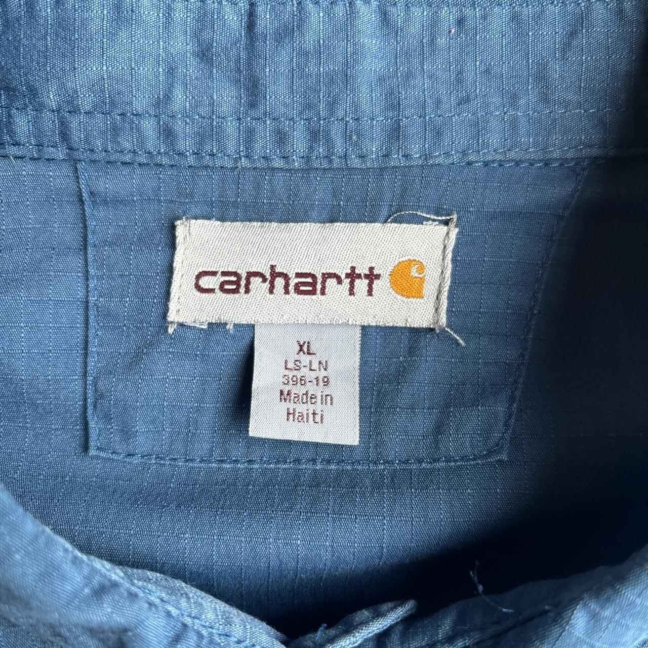 Blue Carhartt Textured Long-Sleeve Shirt