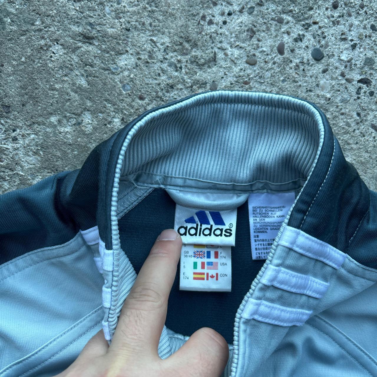 90s Grey Adidas Track jacket - M