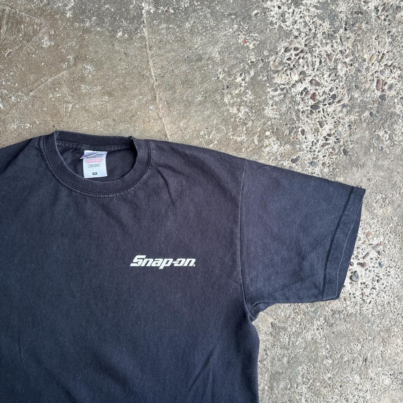 Black ‘Snap On’ Text Print T-Shirt - M