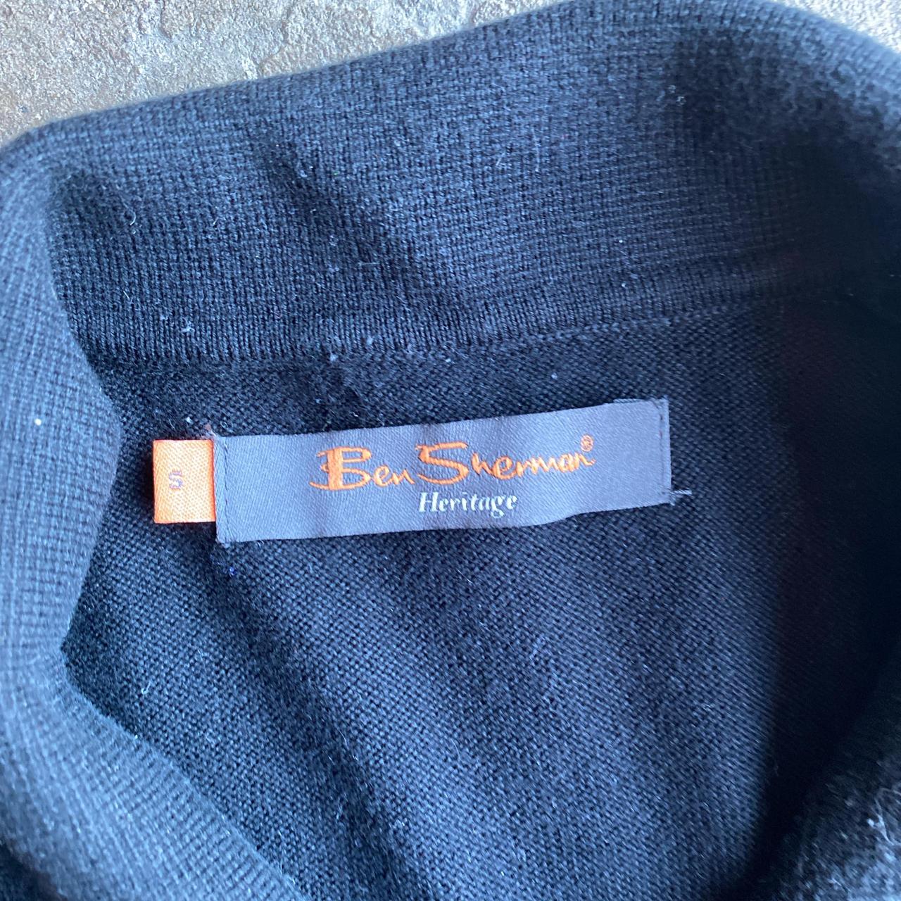 Vintage Black Ben Sherman Button Long Sleeve Polo Shirt - S