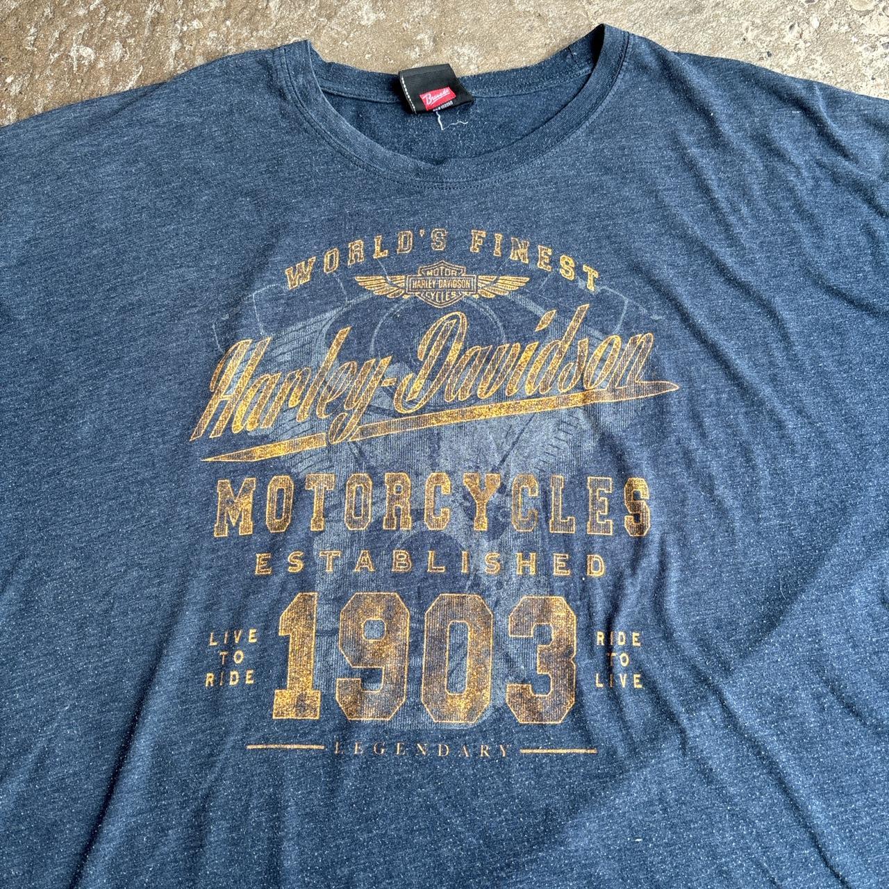 Blue Harley Davidson graphic tee