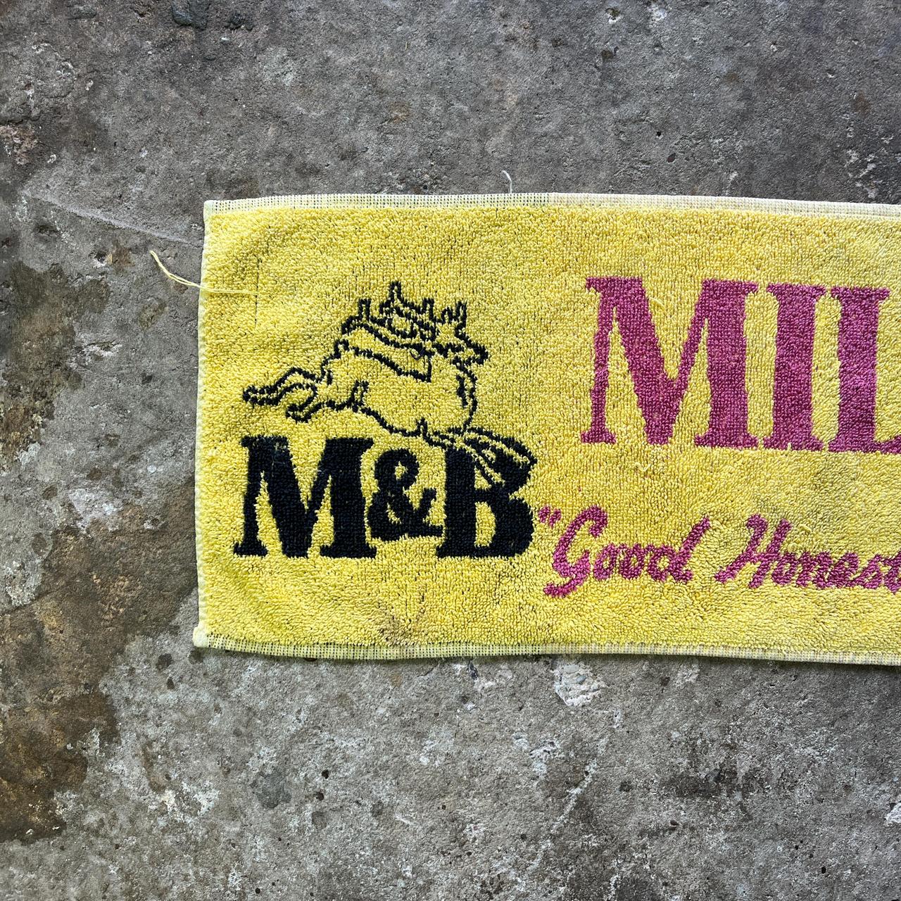 90s cotton ‘M&B’ beer towel - MILD “Good Honest Beer