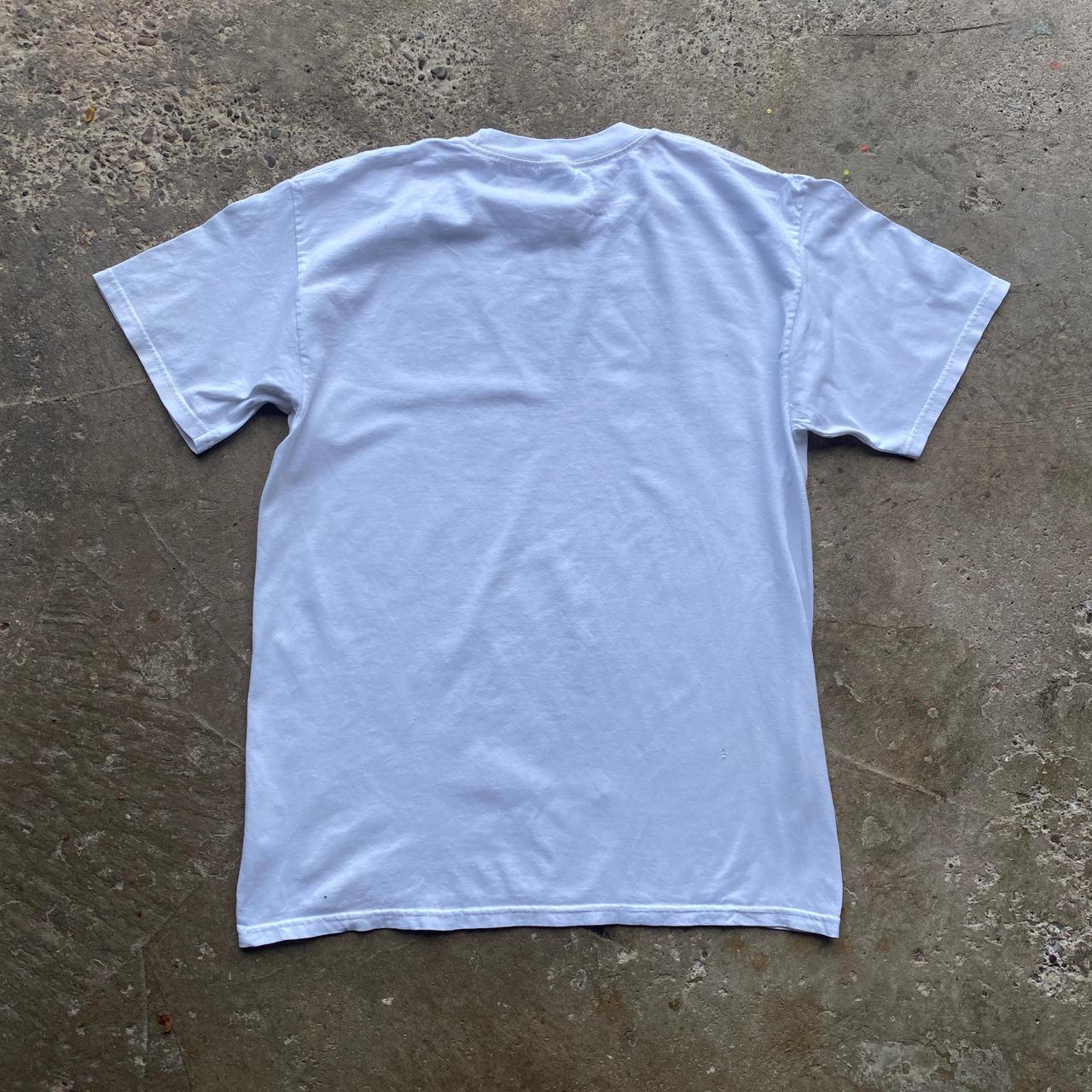 White graphic tee with Irish drinking print - L