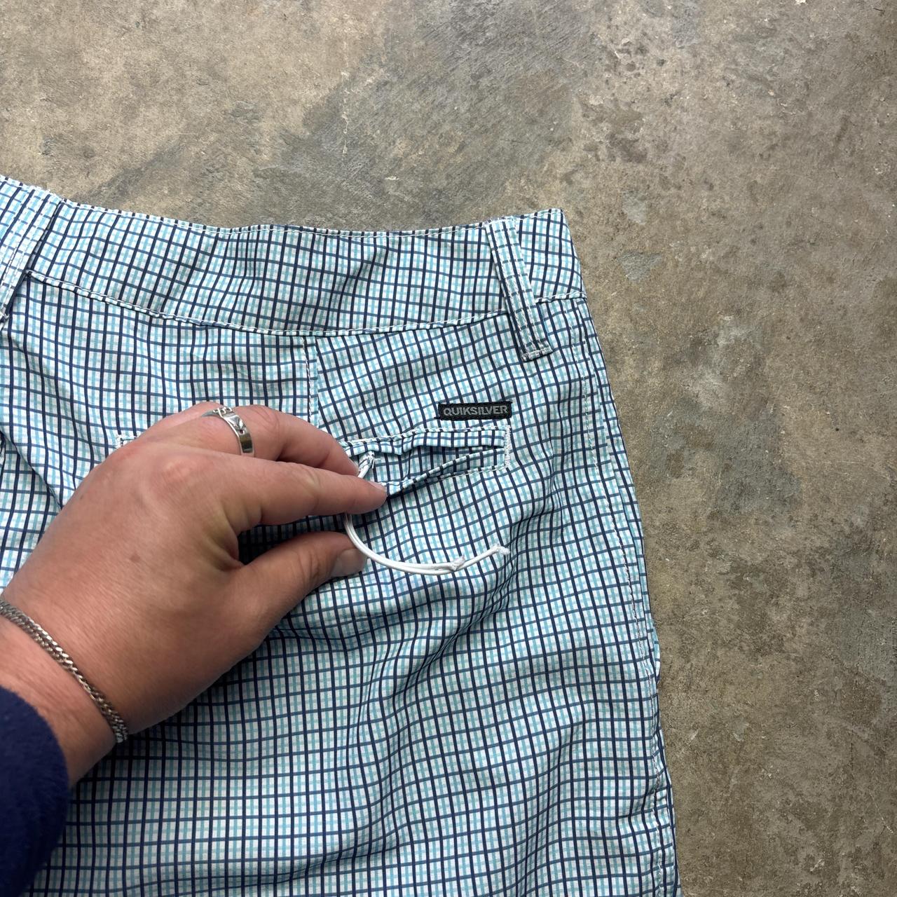 Blue chequered Quiksilver board shorts - W34
