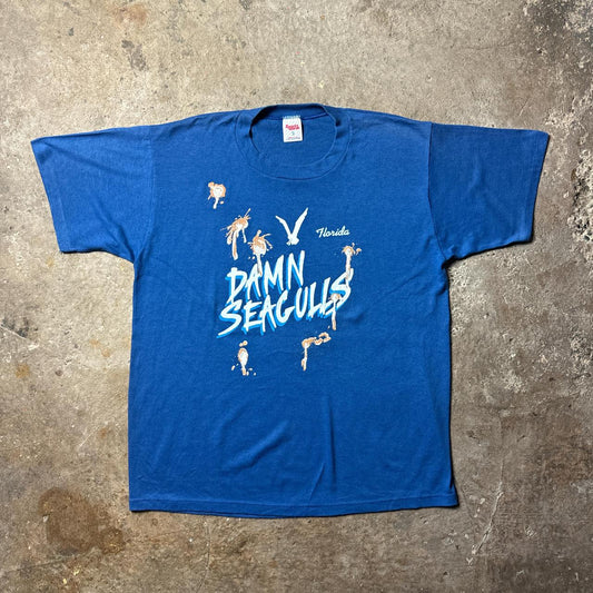 80s Blue ‘Damn Seagulls’ graphic tee