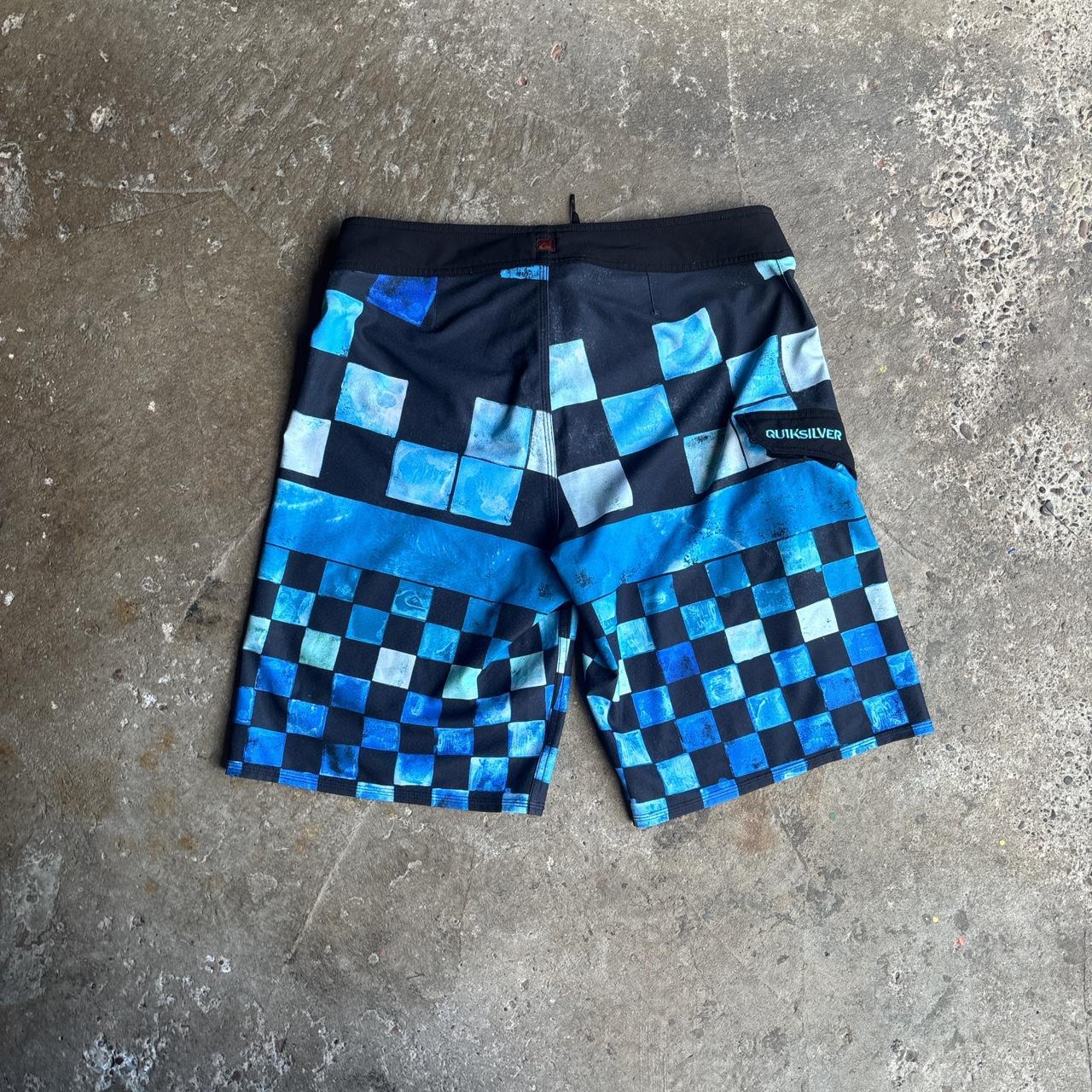 Blue Checkered Quiksilver Board Shorts