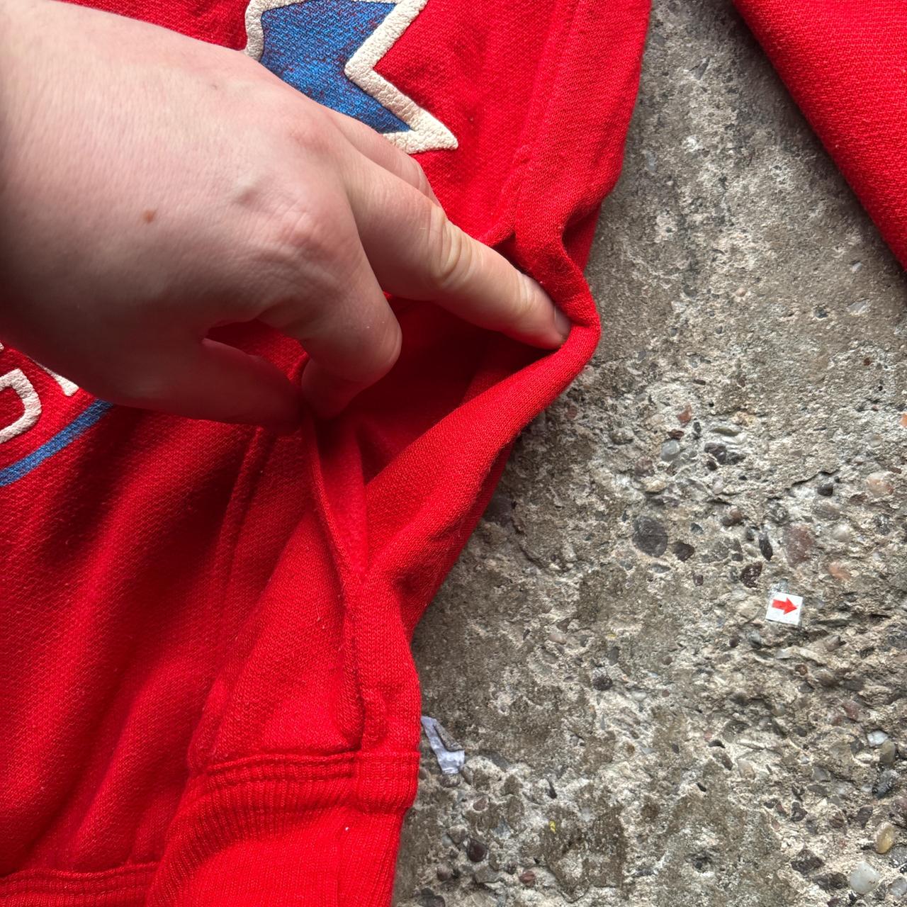 90s red sweatshirt with tennis print