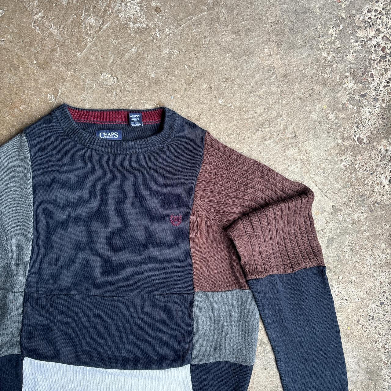 Multi-Coloured Patchwork Chaps Knitted Jumper - XL