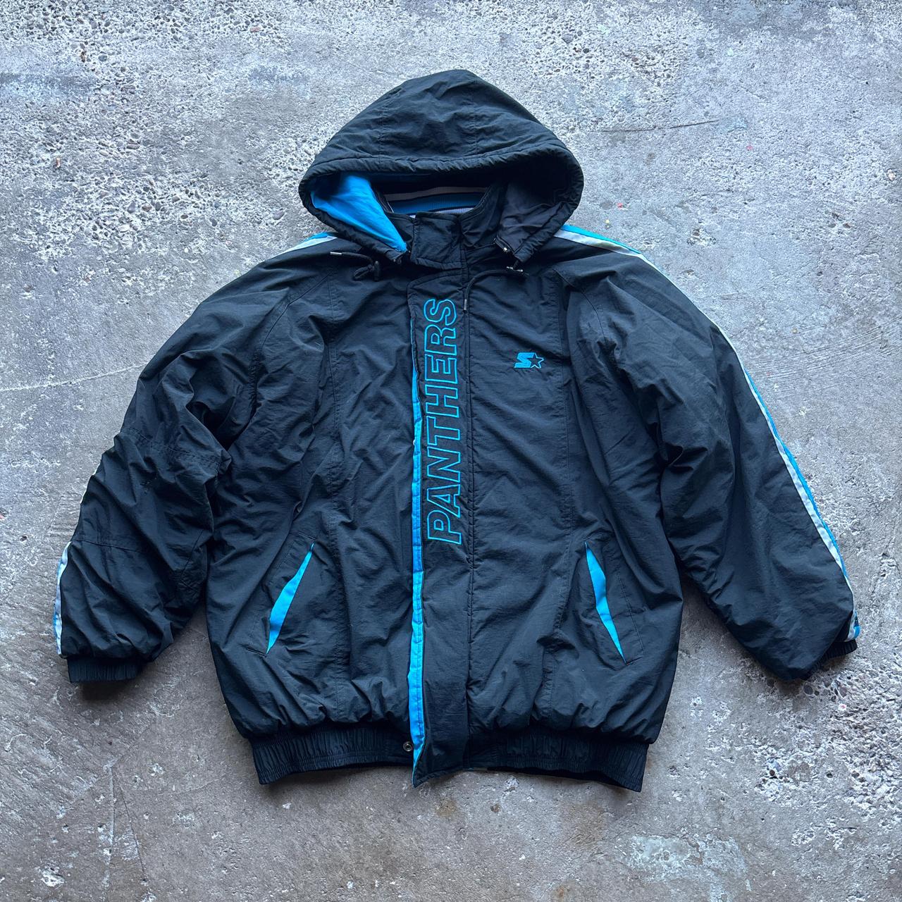 90s Black and Blue Panthers Starter NFL Pro Line Jacket - L