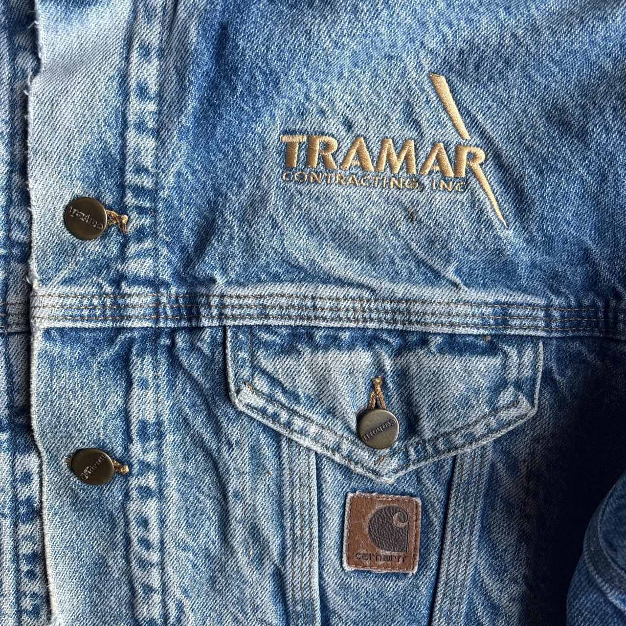 Blue Carhartt Distressed Denim Jacket - L