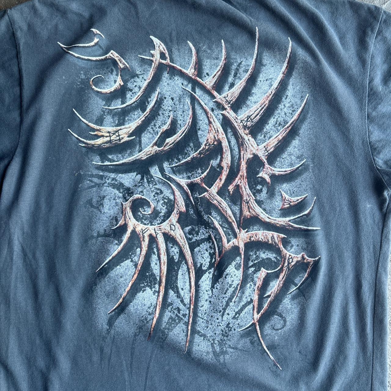 Grey Rib Cage Graphic Grunge T-Shirt