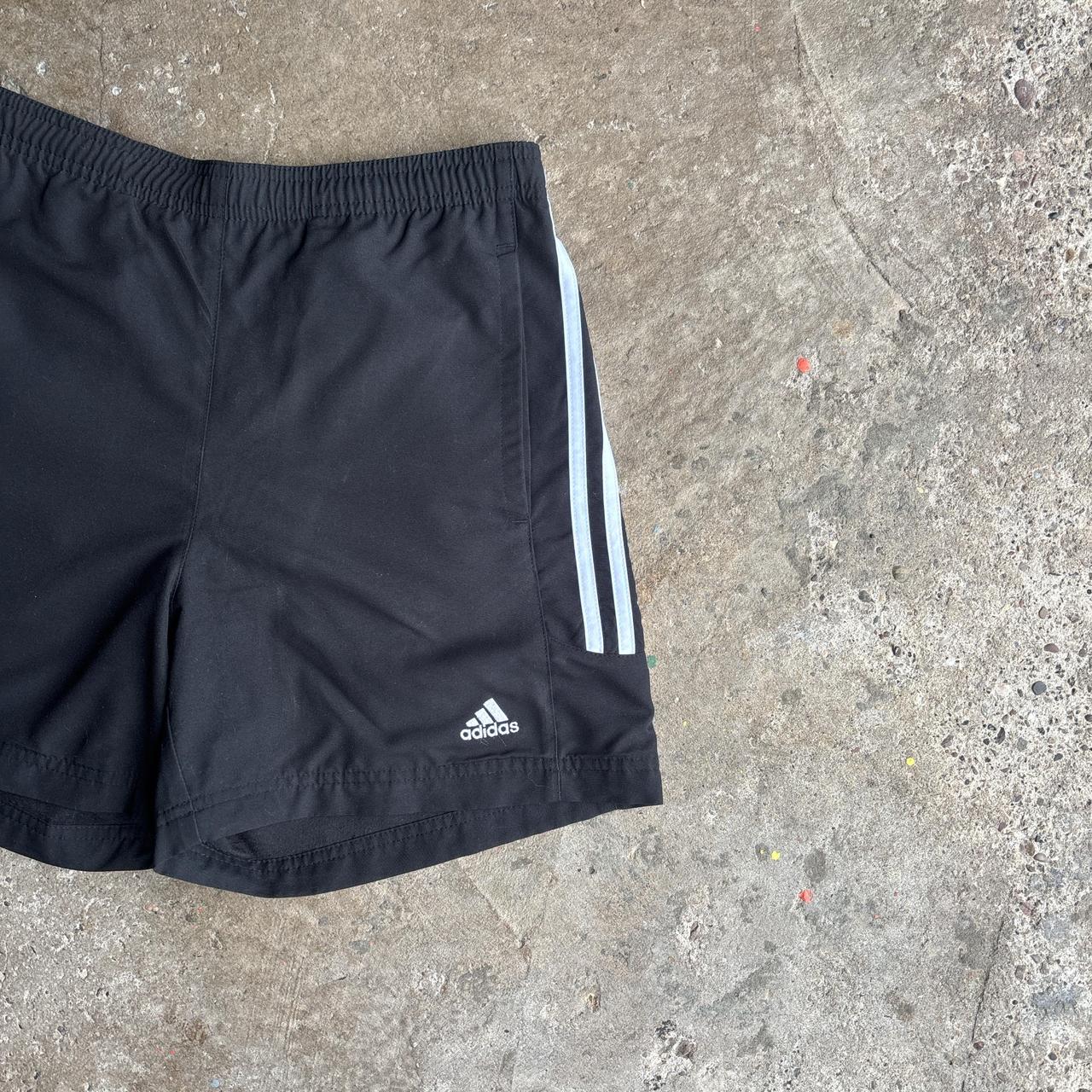 Black Adidas Three Stripe Shorts - 10 (women’s)