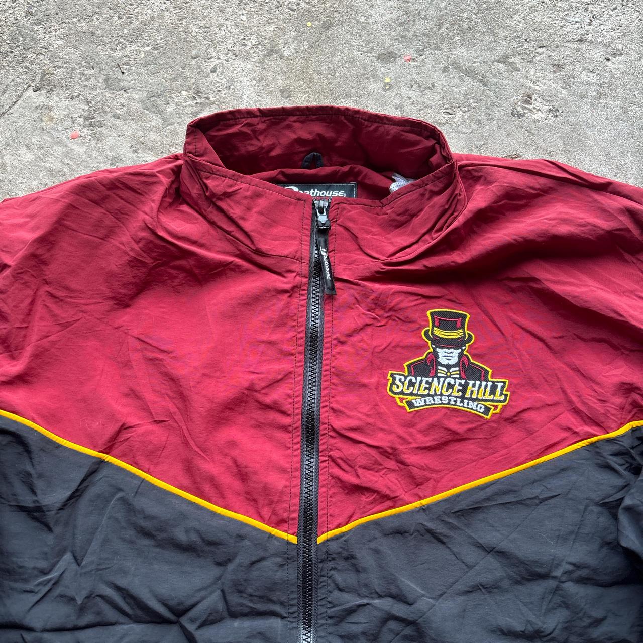 Burgundy and black Boathouse Sports track jacket with wrestling embroidered