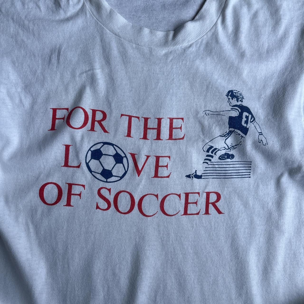 White Single Stitch Graphic Football T-Shirt - M