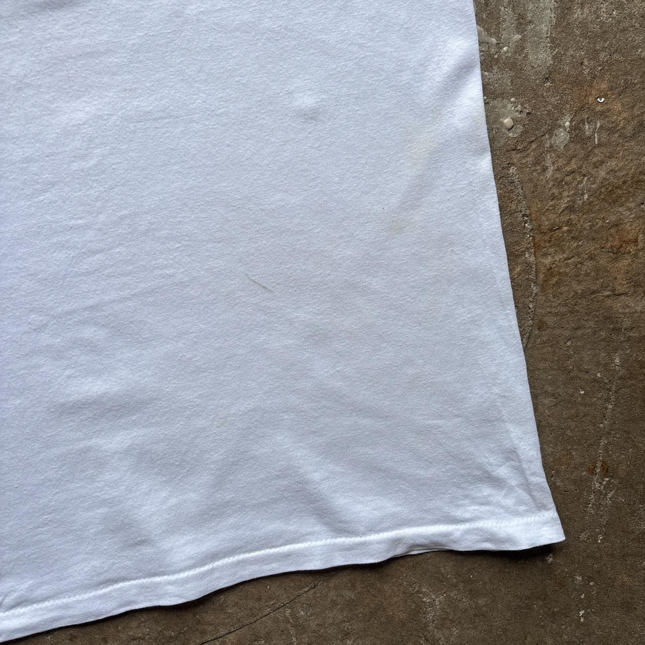 90s white graphic single stitch tee with ‘leadership’ graphic - XXL