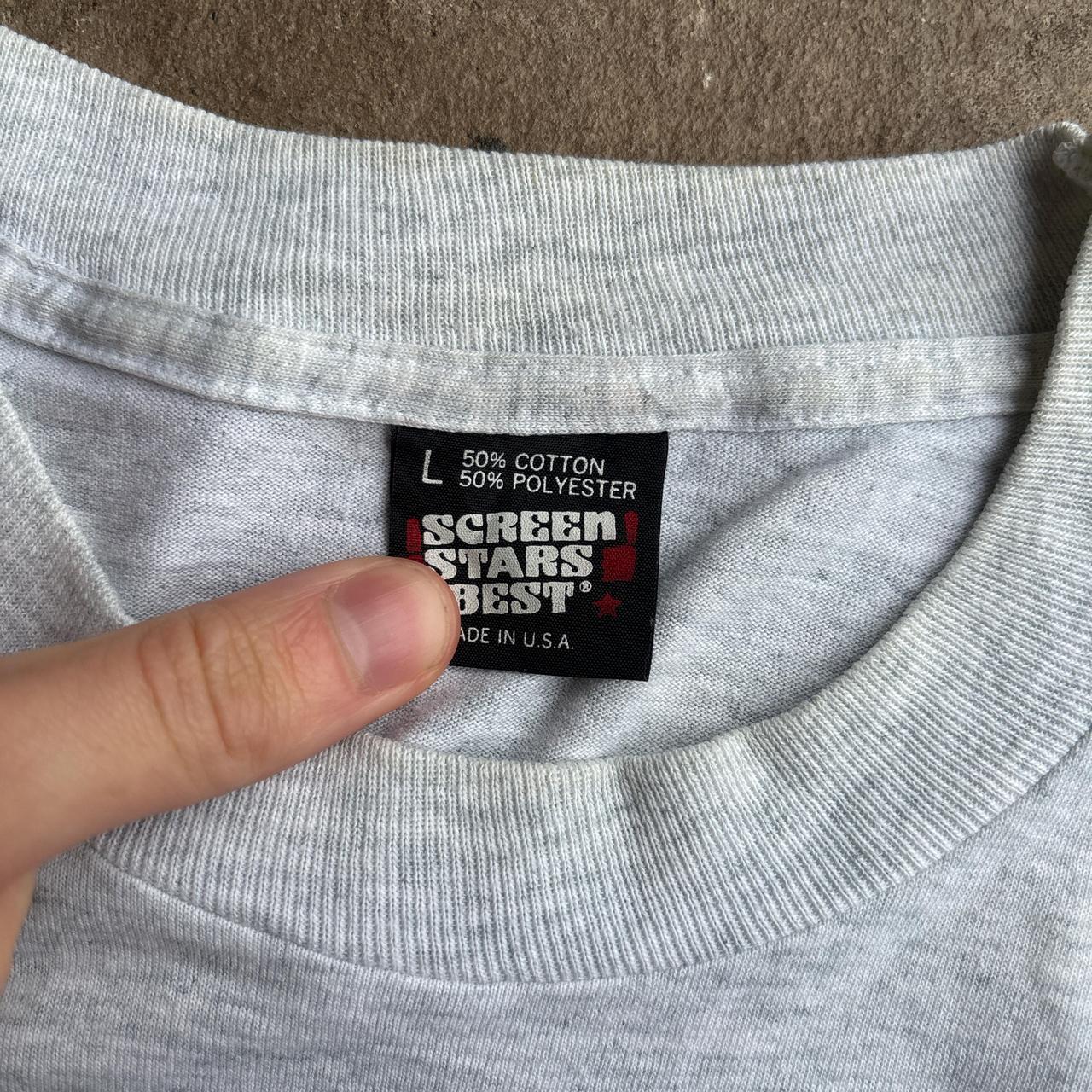 Vintage Grey Single Stitch Train Graphic T-Shirt - Large