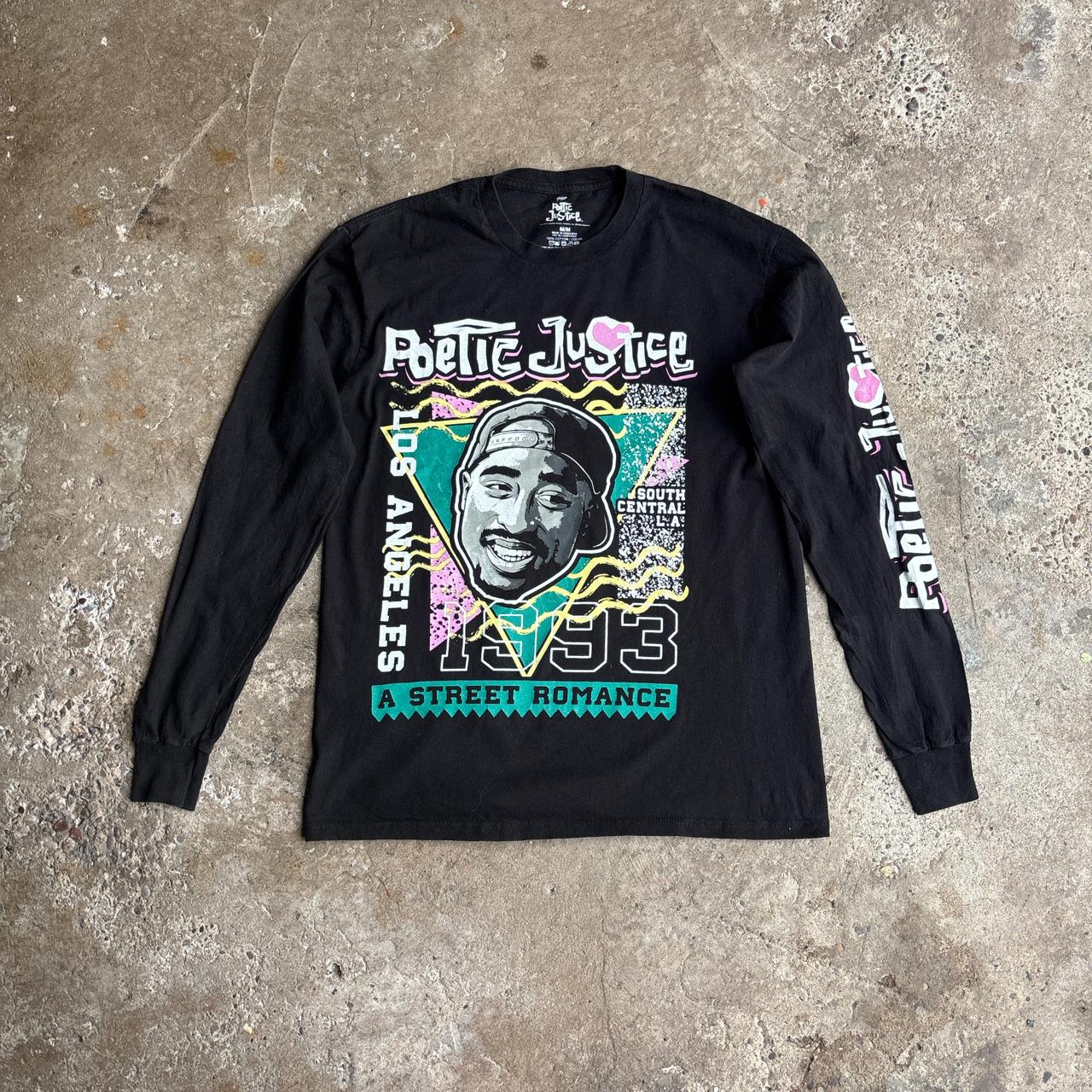 Black Long-Sleeve Tupac Shakur Graphic T-Shirt - M
