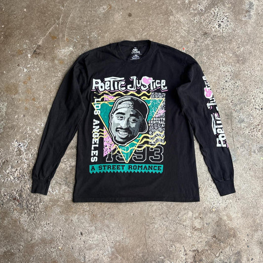 Black Long-Sleeve Tupac Shakur Graphic T-Shirt - M