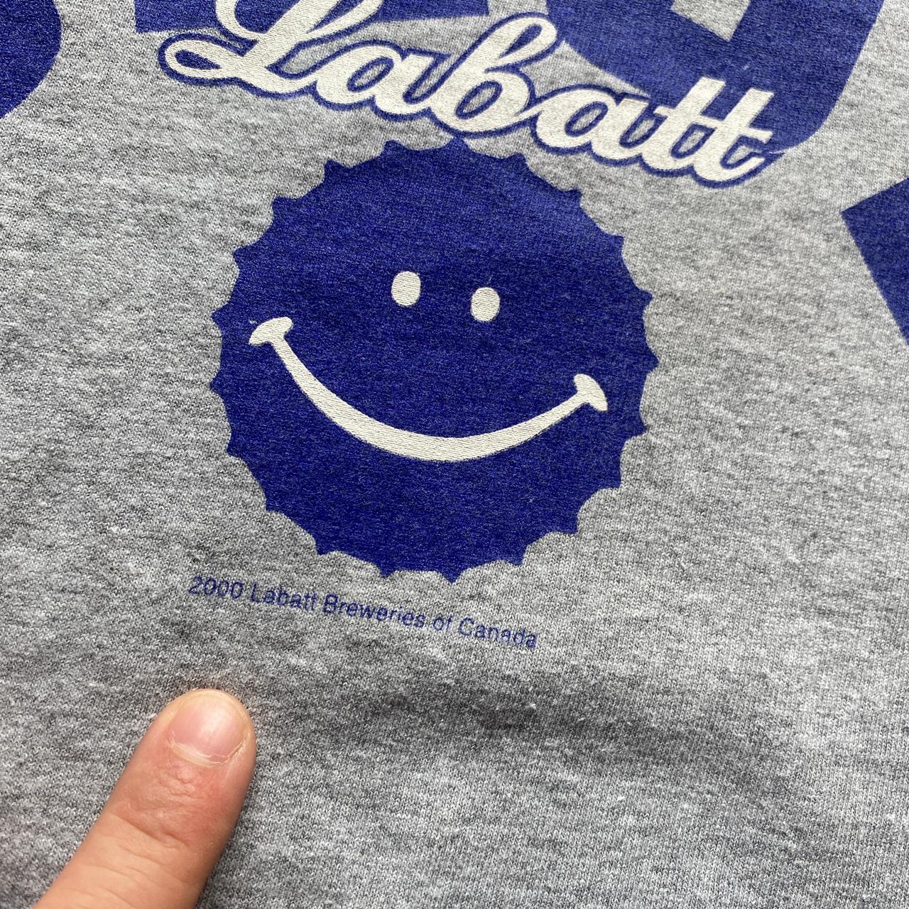 2000 Labatt Blue grey graphic t-shirt