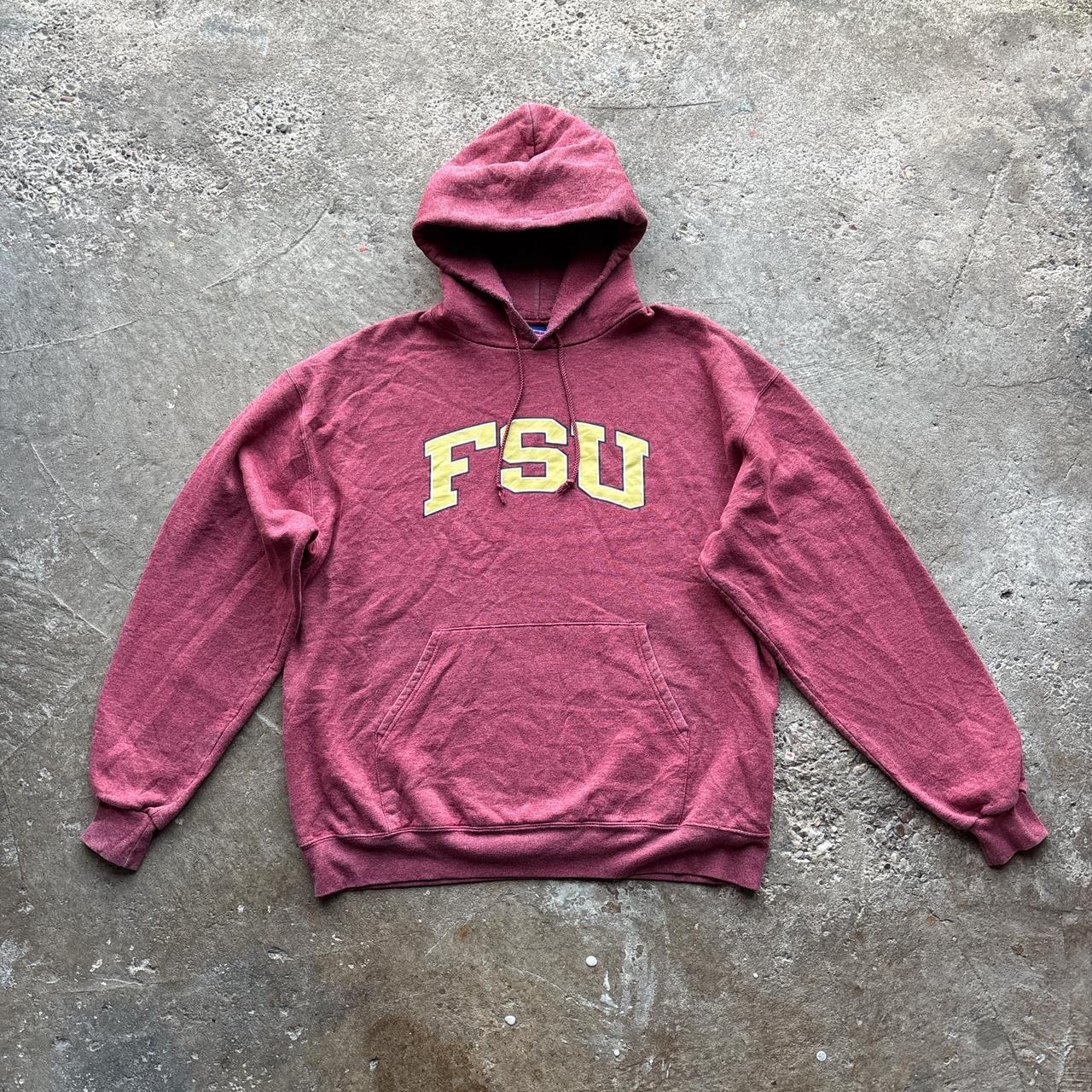 Red Champion hoody with American college print