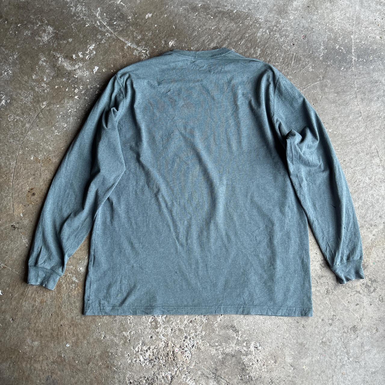 Grey/Blue Distressed Carhartt Long-Sleeve T-Shirt