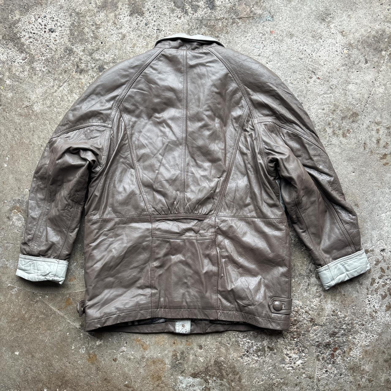 80s Brown and silver leather jacket