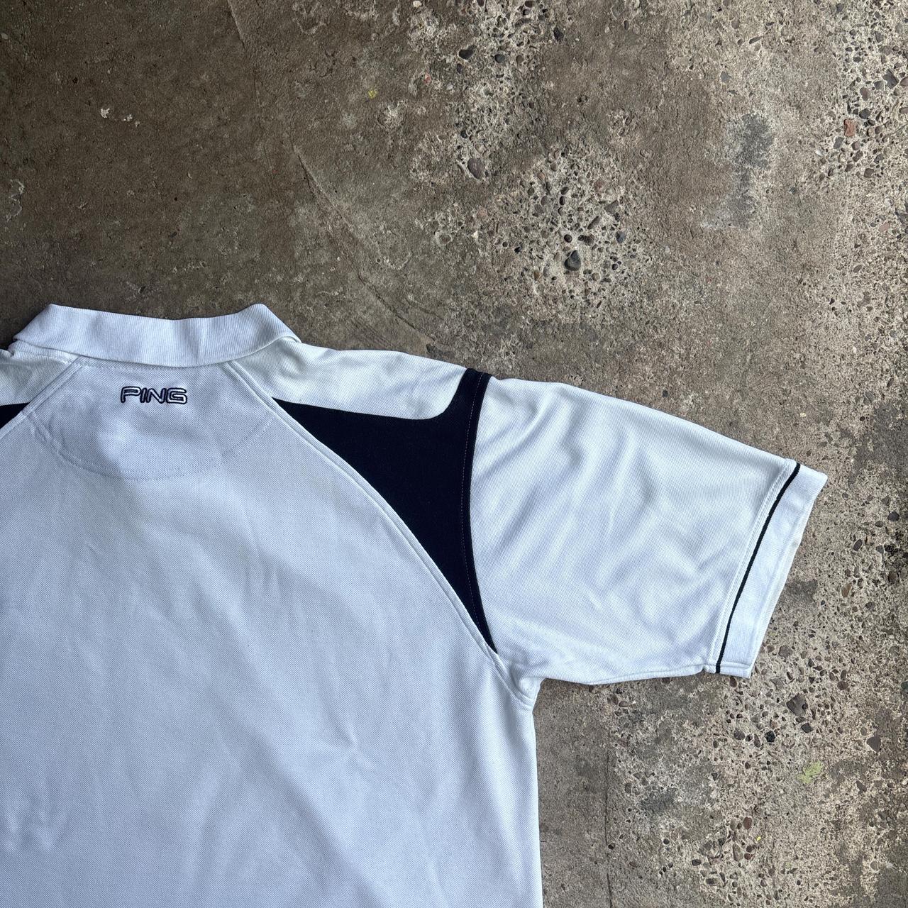 White & Black PING Golf Polo Shirt - XL