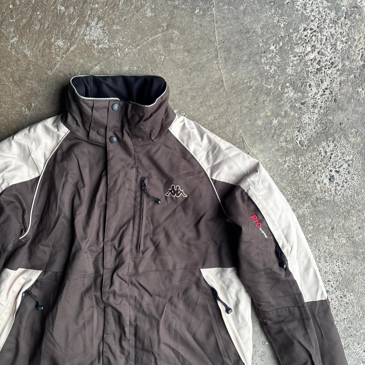 Brown & Cream Kappa Full-Zip Coat - L