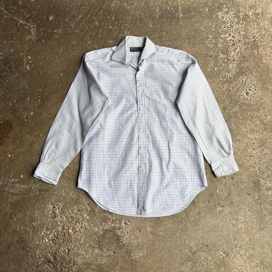 White & Blue Checkered Polo Ralph Lauren Long-Sleeve Shirt -  XL