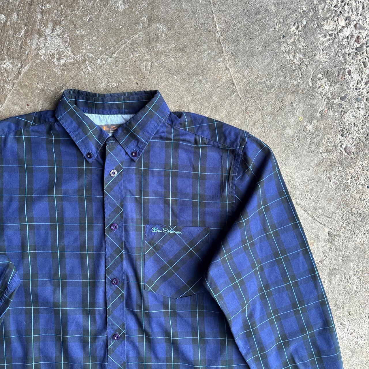 Blue & Black Checkered Ben Sherman Button Up Shirt - M