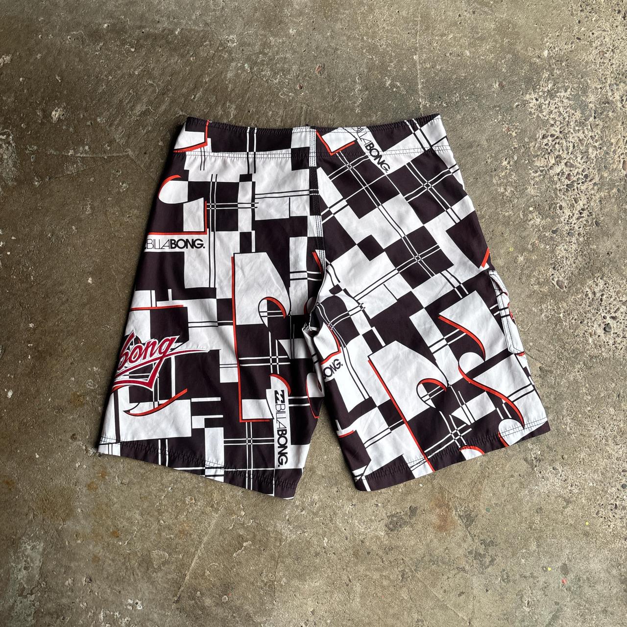 Black & White Checkered Billabong Board Shorts