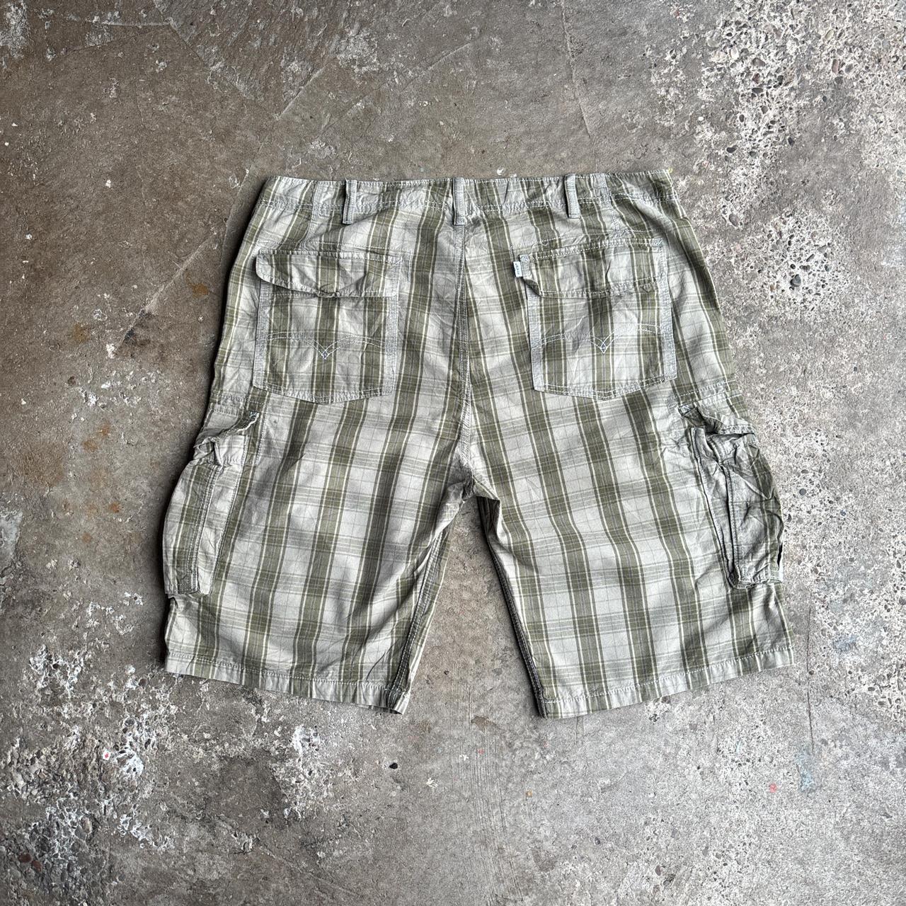 Green Checkered Levi’s Cargo Shorts