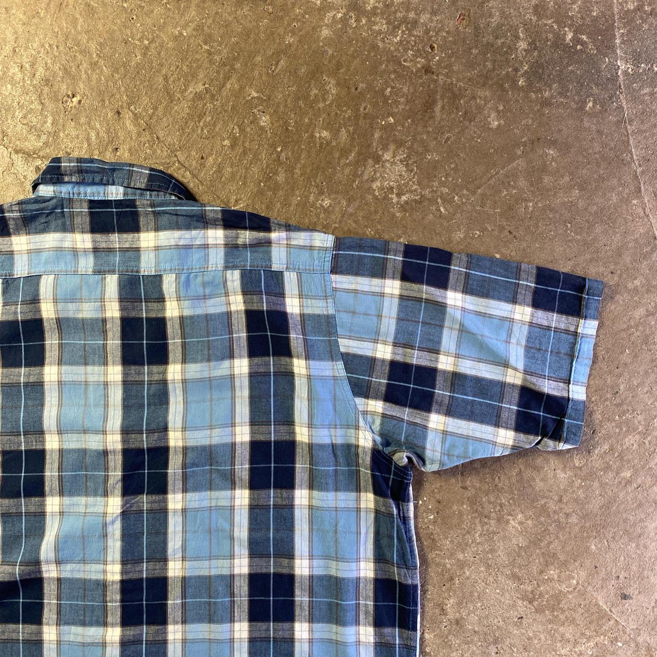 Blue & Navy Wrangler Plaid Short Sleeve Shirt - 2XL